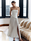 Women's Fashion Sexy Lady Sleeveless Shoulder Solid Color Bfold Mini