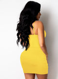 Sexy Straps V Neck Sleeveless Bodycon