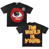 Men's T-Shirts Retro Portraits Print Short-Sleeved T-Shirts Y2k Gothic Harajuku Hip-Hop Couple Relaxed-Outfit