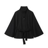Women's Clothing 2025 New Fashion Temperament Waist Cape High-Neck