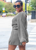 Adjustable Drawstring Long Sleeve Sweater