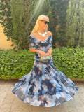Mesh-Printing Dress In Spring/Summer 2025 INS Holiday Casual Party