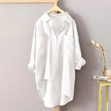 Spring Summer Streetwear Loose Solid Color Shirt Women's Clothing All-match Pockets Stylish Korean Single-breasted