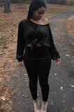 Casual Velour Top and Pants 2PC