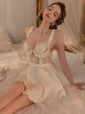 Lace Pajamas Women 2025 New Summer Pure Ice Silk Thin High-End Feel Chest Pad Sling