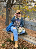 Retro Fade Black Tiger Sweatshirts Women Fashion Streetwear Tops Autumn Long Sleeve O-Neck Pullover Loose Sweatshirts Tops-Outfit