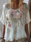 Shirt Dress Bohemian Holiday Dress Printed With Long-Sleeved