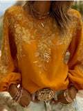 Hot 3D Digital Print Ladies Round Collar Retro Bohemian
