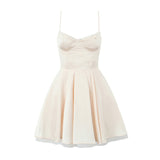 New Three-Layer Three-Dimensional Steel Ring Lace Spliced Mini Suspender Dress-Outfit