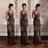 Sling Collar Sexy Bare Back Leopard Dress Summer New Temperament