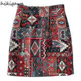 Skirts for Women High Waist Slim Fit Print Temperament Jupe 2023 Faldas Mujer De Moda Chic Embroidery Mini Bodycon