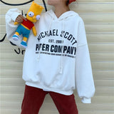 Women Letters Medium-long Warm Harajuku Bf Womens Korean Style with Pockets Students Loose Casual New Arrivals