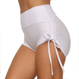 Hip Jacquard Bubble Shorts Bows Leisure Fitness Yoga Shorts-Outfit