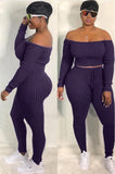 Sexy Off Shoulder Knit Top And Leggings 2 Piece
