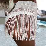 Toloer Net Skirt 2023 Sexy Flash Drill Strap Splicing So-Sui Grid Women's Skirt