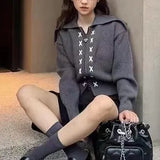 Zipper Sweater Women's 2024 Autumn And Winter New Loose Soft Waxy Lazy Style High-Necked Cardigan Sweater-Outfit