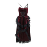 Autumn's New Dark Sexy Hot Girl Slim, Neck Tie, Waist Tie, Dress Girl-Outfit