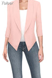 Big Size Slim Women Blazers Fashion 2023 Spring Jacket Female Work Office Solid Pocket Notched Blazer Feminino Coat
