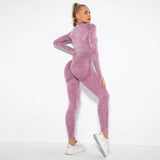 Women Fitness Sets Female Sport Gym Suits Wear Running Clothes Women Workout Sport Suit Long Sleeve Crop Top