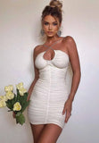 Sexy Rope Cut Out Sleeveless Ruffles Mini