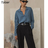 Vintage Brown Winter Sweater Lapel Long Sleeve All-Match Elegant Sweaters Women Korean Fashion Elegant Office 2022