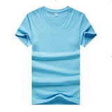 New Men Solid Color T Shirt Mens T-shirts Summer Skateboard Boy Tee Multi Color Casual Tops Simple