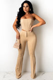 Sexy Strapless Pleated Top And Pant