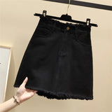 Size Women's High Waist Denim Skirt 2020 New Spring Summer Skirt Large Size Wild Bag Hip Casual A-Line Short Skirt
