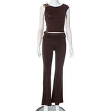 Women's Autumn And Winter Vest Button Umbilical High-Waist Folding Micro-Horn