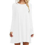 Casual Solid Womans Mini Dress Loose Simple Long Sleeve Autumn Leisure Short A-line Spring Short New 2020 Ladies