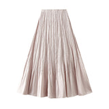 A-Word Half-Dress Woman 2025 Spring New High-End Temperament Pendant Fishtail 100-Folded Long Dress