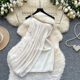 Set European Dress Design Butterfly Set Drill Short Sleeve T-Shirt Blouse Woman + Tight Waist Broad Leg Shorts Two