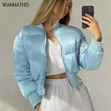 Thick Stand Collar Women Parkas 2021 Winter Female Outerwear Streetwear Warm Pocket Ladies Coat Zipper Warm Jacket