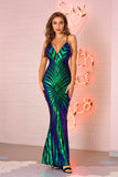 Sequins Straps Long Mermaid Evening