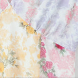 Retro French style Contrast Color Flower Print V neck Mini Dress Sexy Short Flying Sleeve Ruffles Hem Slim Waist Robe-Outfit