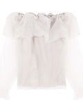 Sexy Backless Elegant Blouse Women 2022 Summer One Shoulder Sweet Retro Top Casual Long Sleeve Korean Style Female