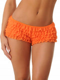 Sexy Women Shorts Panties Solid Color Tierred Ruffles Underwear Elastic Boxer Briefs Back Bow Patchwork Clubwear 2024-Outfit