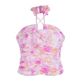 Sexy Summer Clothes For Women Sleeveless Slim Print Colorblock Patchwork Floral Tank Tops Women's Fashion New