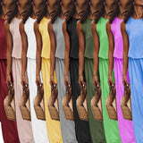 2025 Summer Women's Fashion Trend Retro Round-Neck Sleeveless Forked Solid Color Two-Piece