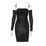 Sexy Off Shoulder Bing Bing Women Dress Set Crop Top Party Dress Bandage Matching Sets Dresses Club Female