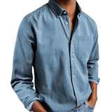 New Men's Shirt New Long-Sleeved Collar Men's