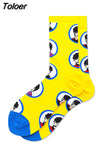Fashion Combed Cotton Men Socks Colorful Comic Pattern Casual Happy Socks Funny Harajuku Novelty Calcetines
