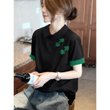 Buckle New Chinese Short-Sleeved T-Shirt Fashion Shows Lean Texture Summer 2023 New European Station-Outfit