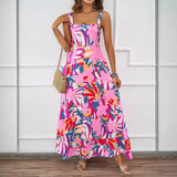 Summer Beach Dress Suspension A-Dress Flower Print