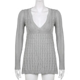 Y2K Striped Prepply Sweaters O Neck Retro Full Sleeve Jumpers Sweet Cute Pullovers Korean Chic Harajuku Tops