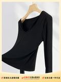 Toloer Thousand Years Royal Sister Wind Black Hot Jacket Early Spring U Collar Slim Thin Feathers Long Sleeve Bottom