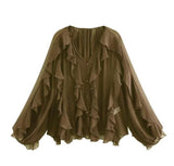 Homemade New Women's Classic Fashion Collection Stacked Decorative Shirt