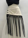 Solid Skirts For Women High Waist Patchwork Mesh Minimalist Loose Mid Skirt Female Autumn Clothing Fashion Style