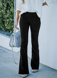 Autumn And Winter Women's Solid Color High Waist Repair Micro-Trumpet Trousers Cord Velvet Tight Waist Casual