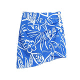 Women Chic Fashion Draped Printed Asymmetry Mini Skirt Vintage High Waist Side Zipper Female Skirts